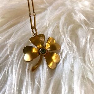 Yellow Gold Four-Leaf Clover Charm Pendant Necklace with Chain🔶🔶🔶🔶🔶